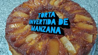 Como se hace una TORTA INVERTIDA DE MANZANA FACIL Y CASERA [upl. by Atilek]