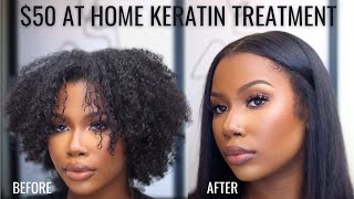 HOW TO USE KERATIN TREATMENT AT HOME TO STRAIGHTEN NATURAL HAIR [upl. by Kettie]