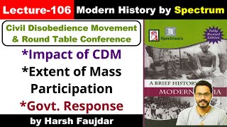 H106  Impact amp Extent of Mass Participation in CDM Govt Response  Spectrum Modern History UPSC [upl. by Sheffield]