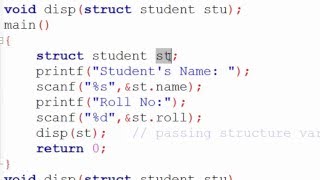 135 Passing Structure as Function Argument in C Programming Hindi [upl. by Ayerf]