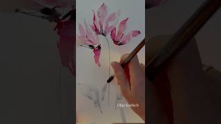 From BRUSHSTROKES to watercolor flowers Try it out 🌸 easypainting watercolorpainting flowers [upl. by Elletsirhc]