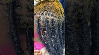 How I install the butterfly locs on a sister’s locs natural hairshorts locs hairstyle [upl. by Eerihs]