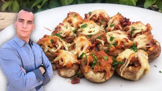 Champiñones rellenos con Bacón y Queso al horno [upl. by Notsruht]