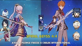 C0 Ayaka plunge freeze X C0 Childe international  abyss 44  floor 129 star  genshin impact [upl. by Pearman]