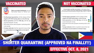 SHORTER QUARANTINE PROTOCOL FOR OFWS amp NONOFWS APPROVED GOOD NEWS SA MGA UUWI NG PILIPINAS [upl. by Attenoj]