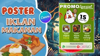 PAKAI CANVA GRATIS  Cara Membuat Desain Poster Iklan Makanan [upl. by Goeger641]