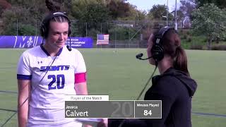 Marymount Womens Soccer Postgame Interview vs Centenary  Jessica Calvert [upl. by Yekim379]