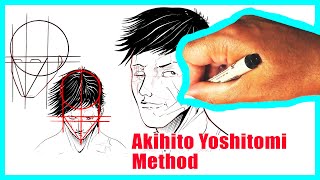 HOW TO DRAW THE FACE FROM ANY ANGLE  Akihito Yoshitomi  Art Tutorial Easy  Anime Drawing Tutorial [upl. by Anairad]