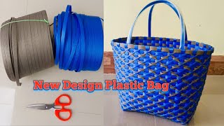 Plastic Bag New Design 🔥 Making an Easy Plastic Market Shopping Bag 🛍️ [upl. by Aicilanna]