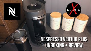 NESPRESSO VERTUO PLUS UNBOXING  ICED LATTE RECIPE  KeurigStarbucks replacement [upl. by Ik442]