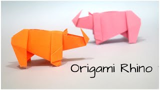 Easy Origami Rhino  How to Make Paper Rhino Step by Step  Origami Paper Animals [upl. by Lotsirb]