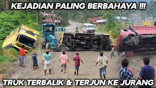 Kejadian Paling Berbahaya  DETIKdetik Truk Terbalik Dan Terjun Ke Jurang Di Tanjakan Batu Jomba [upl. by Otineb420]