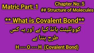 what is covalent bond  how atoms share electrons  matric part 1 [upl. by Forland]