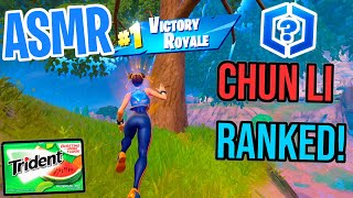 ASMR Gaming 🤩 Fortnite Ranked Chun Li Relaxing Gum Chewing 🎮🎧 Controller Sounds  Whispering💤 [upl. by Tnilc843]