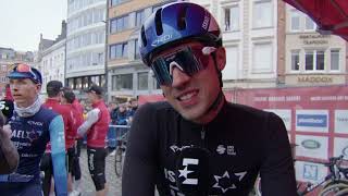 Ethan Vernon  Interview at the start  Kuurne  Bruxelles  Kuurne 2024 [upl. by Madriene]