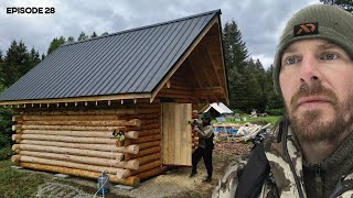 Log Cabin Build on OffGrid Homestead EP28 [upl. by Ynehteb]