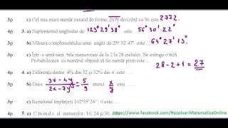 Clasa a VIa  Teza matematica  Sem I  model 1  partea a IIa [upl. by Raasch]