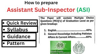 How to prepare Assistant SubInspector ASI SPSC  Over view  Guidance  Quick review [upl. by Enrichetta]