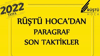 Paragraf  SON TAKTİKLER  RÜŞTÜ HOCA [upl. by Aneerak]