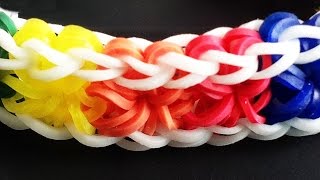 Loom Bands No Loom needed Hook Only Rainbow Loom Starburst Bracelet [upl. by Llertal]