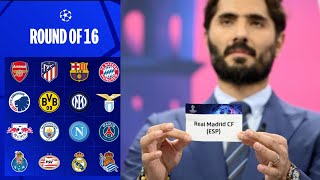 UEFA Champions League Round of 16 Draw  Qualified Teams  Live Event  UCL 202324 [upl. by Lleneg]