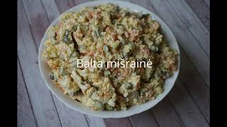 Balta mišrainė  Baltos mišrainės receptas  Kaip gaminti baltą mišrainę  Russian salad [upl. by Koloski606]