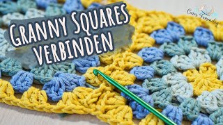 GRANNY SQUARE VERBINDEN  Anleitung zum Zusammenhäkeln onthego  Häkeln lernen  Caros Fummeley [upl. by Nosemaj328]