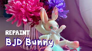 Repainting BJD Bunny 🐇Spring themed [upl. by Nauqel]