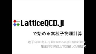 LatticeQCDjlで始める素粒子理論 [upl. by Neron]