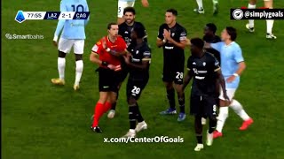 🟥 Yerry Mina Michel Adopo SENT OFF with CRAZY RED CARD vs Lazio  Lazio vs Cagliari Highlights [upl. by Aramanta]