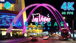 Las Vegas Late Night Drive Nevada USA 4K  UHD [upl. by Mall]