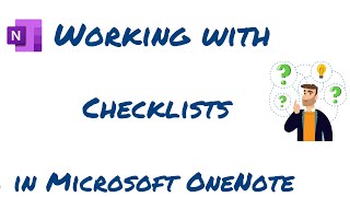 How to work with checklists in Microsoft OneNote [upl. by Pietra]