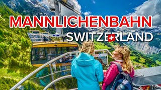 Wengen Mannlichenbahn🇨🇭OpenAir Balcony Switzerland  Cable Car🚡Travel Guide [upl. by Eldnik144]