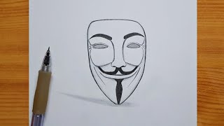 How to draw Hacker Face Mask  Haker Mask step by step  easy tutorial [upl. by Teloiv]