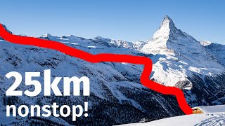 Längste Skipiste der Welt 25km Skifahren OHNE Pause Zermatt [upl. by Annuhsal]