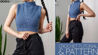 How to Crochet Turtleneck Sweater Vest  Pattern amp Tutorial DIY [upl. by Sorel]