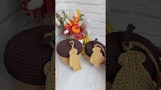 Crochet Acorn Basket for Your Home DECOR [upl. by Aivad]