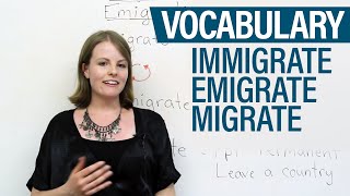 Learn English Vocabulary Immigrate Emigrate Migrate [upl. by Ailati828]