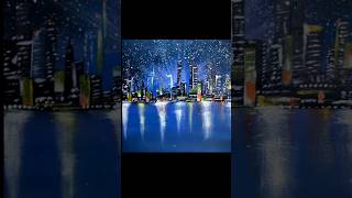 Cityscape Acrylic Painting youtubeshorts [upl. by Einreb]