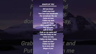 Shape of yoy lyrics english lyrics songlyrics [upl. by Annavas544]