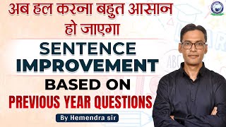 SSC CGLCPO  English  Based on PYQs  Sentence Improvement  Hemendra Sir kgs ssc english [upl. by Harlene]