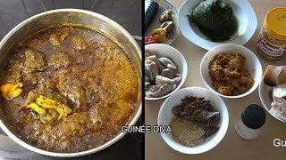 LA SAUCE GRAINE AVEC LES FEUILLE DE MANIOC Guinee diva [upl. by Eetsirhc]