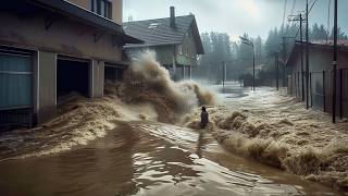 France today Rivers overflowed their banks washing away countries Europe is drowning [upl. by Suiremed511]