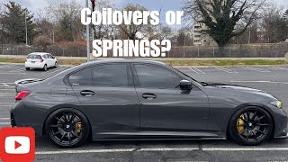 COILOVERS OR SPRINGS WATCH THIS BEFORE LOWERING YOUR 23 M340 [upl. by Ruamaj]