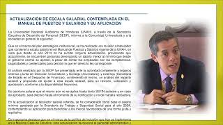 Actualización escala salarial contemplada en Manual de Puestos y Salarios de la UNAH y su aplicación [upl. by Eseuqcaj]