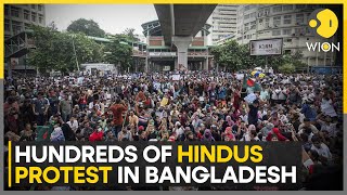 Bangladesh Hundreds of Hindus protest against violence  World News  WION [upl. by Lauri454]