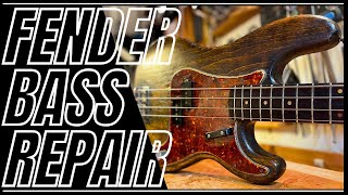 Fender 1960 Precision Vintage Bass Guitar Repair [upl. by Symer66]