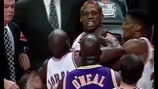 Shaquille ONeal vs Dennis Rodman Heated Moments Comp [upl. by Kanter]