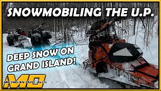 Snowmobiling the UP  Marquette to Munising to Grand Island [upl. by Bette]