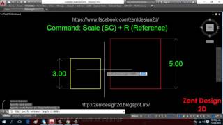 Command  SCALE Reference AutoCAD 2016 [upl. by Tlaw]